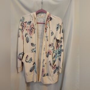 Urbanology Cream and Pink Floral Cardigan